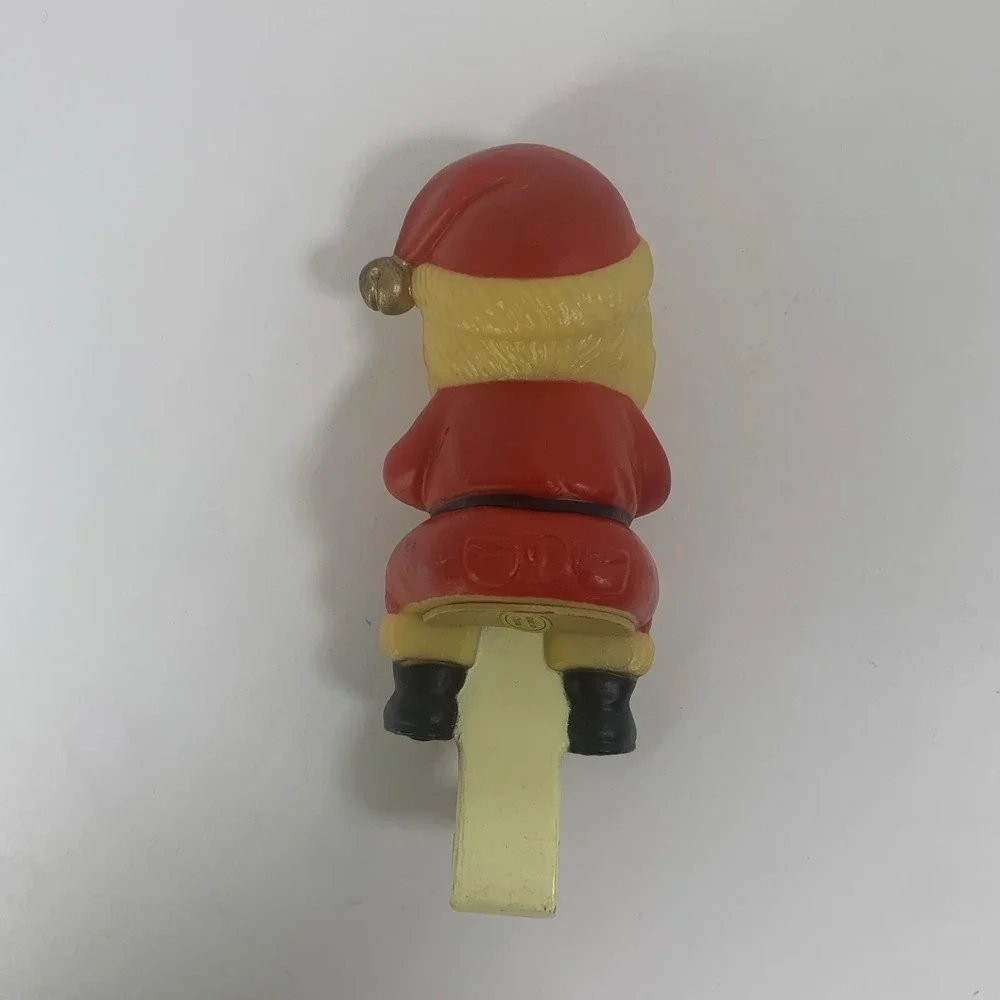 Vintage Russ Santa Claus Noel Christmas Stocking Holder Hanger 90s Retro Red